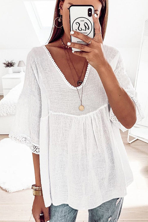 Easy To See Breezy Lace Half Sleeve Top - 2 Colors