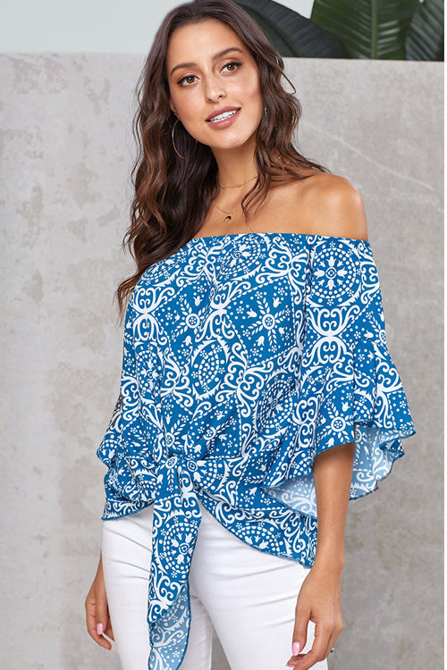 Style Spotting Off the Shoulder Print Top - 4 Colors