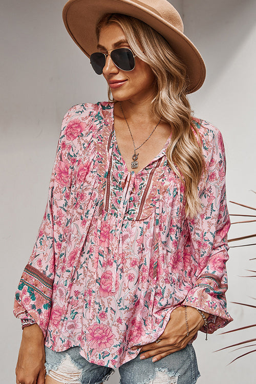 Flourishing Dreams Boho Printed Top - 5 Colors