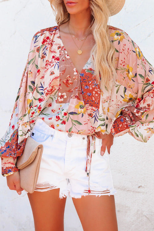 Season Of Blooms Floral Drawstring Top