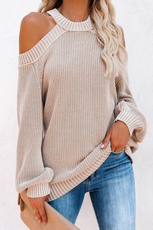 Sweetest Treat Cold Shoulder Knit Sweater