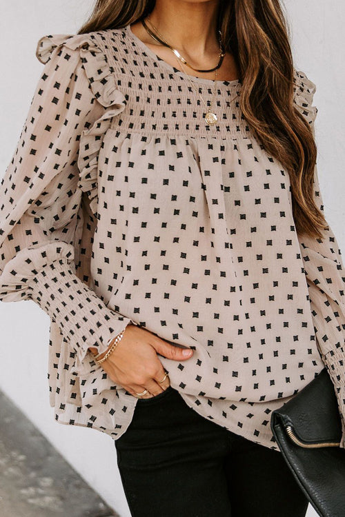 Keeping It Cute Dot Print Long Sleeve Top