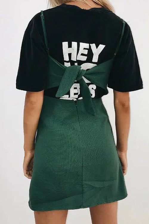 Back-bowknot Spaghetti Mini Dress