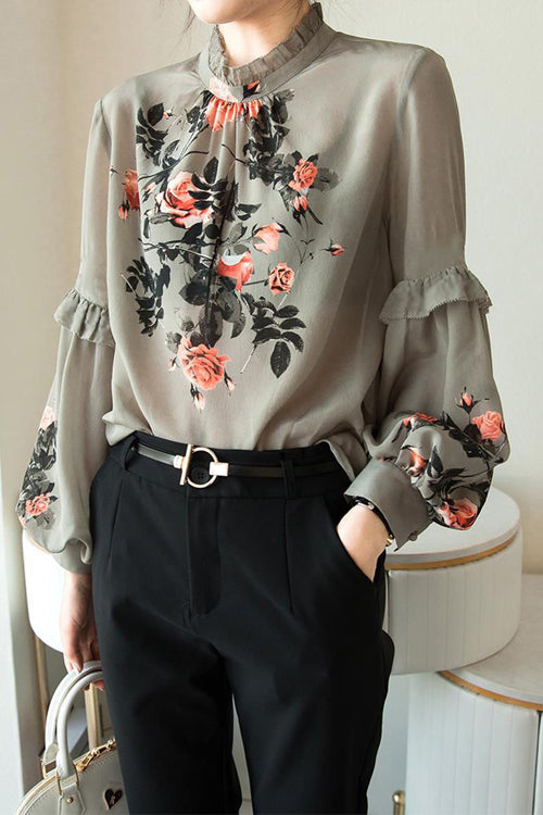 Love Of Romance Print Statement Sleeve Top - 2 Colors