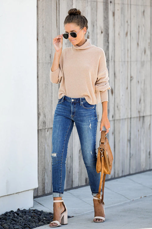 Suzanne Turtleneck Long Sleeve Knit Top