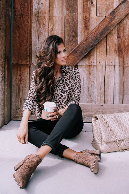 Everlee Leopard Print Long Sleeve Shirt - 2 Colors