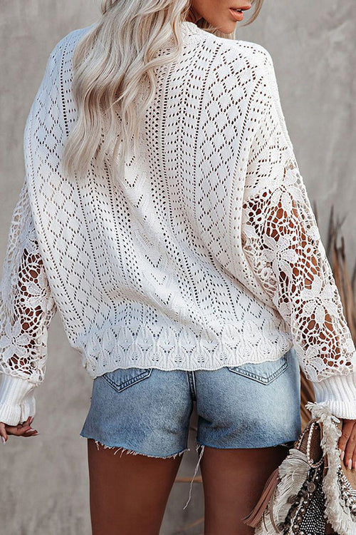 Feeling Your Best Hollow-Out Crochet Sweater Cardigan - 5 Colors
