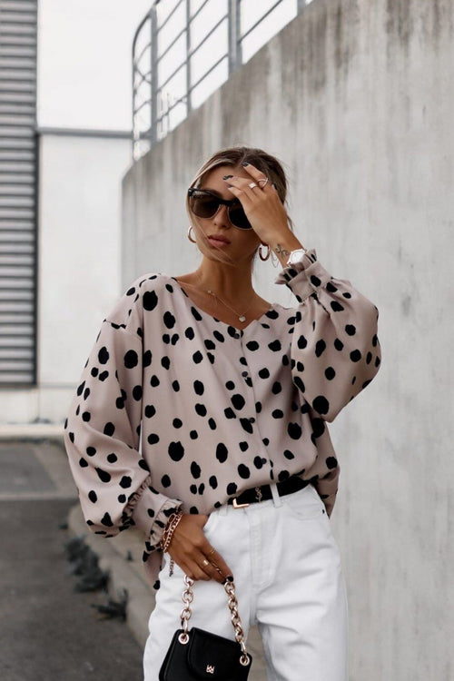 Mood Setter Polka Dot Print Button Down Top - 3 Colors