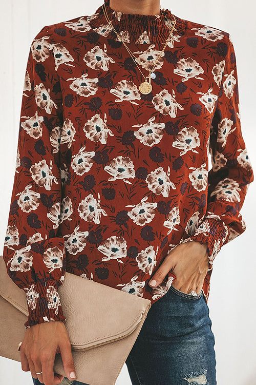 Love is Enough Flower Print Long Sleeve Top