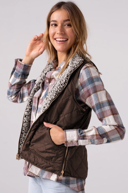 No Chill Comfort Reversible Teddy Vest - 4 Colors