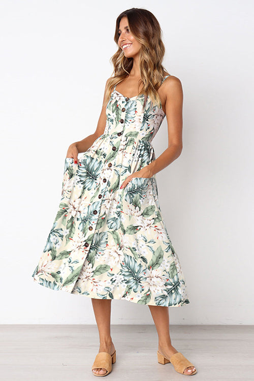 Sunflower Fit&Flare Print Midi Dress - 9 Colors Beetsweeti Sunflower Fit&Flare Print Midi Dress - 9 Colors Beetsweeti