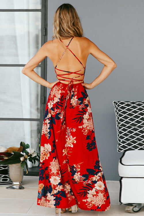 cross back fit and flare dress B253069 Sultry Crepe Back Charmeuse Fit & Flare Gown with Criss-Cross Halter Bodice and Empire Waist