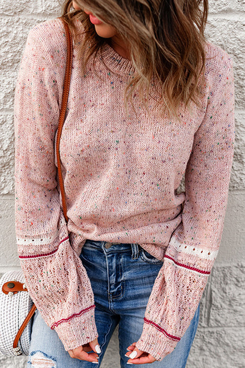 Loving My Life Pink Dots Knit Sweater