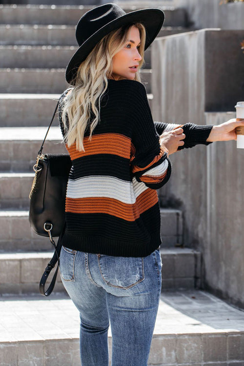 New Love Chic Striped Knit Sweater