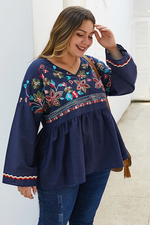 Made For Me Flower Embroidered Oversized Top - 2 Colors