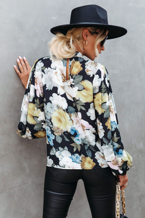 You're Gorgeous Floral Print Long Sleeve Top