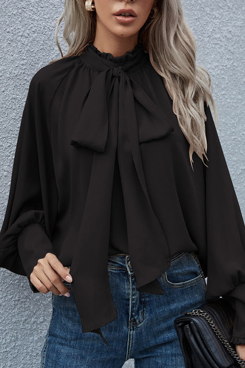 Best In Bold Tie-Front Ruffle Statement Sleeve Top - 3 Colors