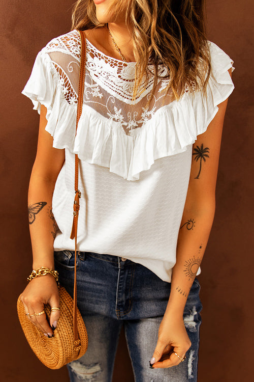Lazy Days Vibes Lace Embroidered Top