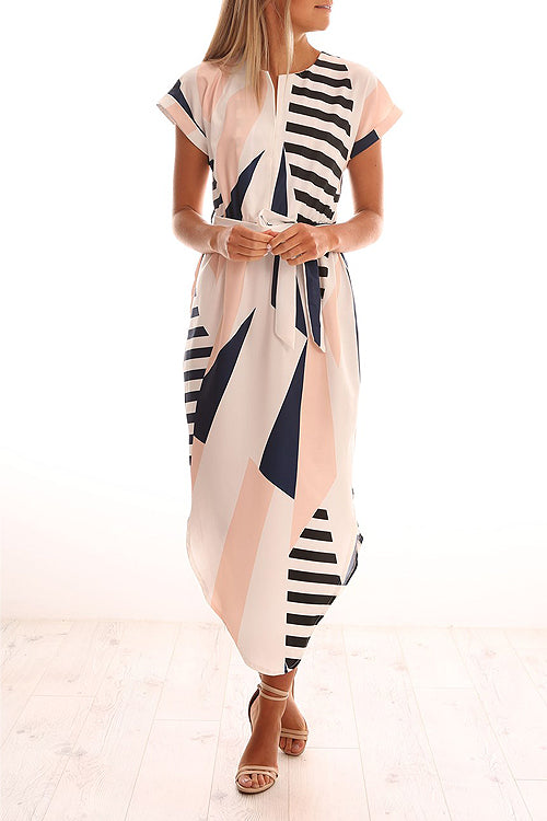 Geometric Print Midi Dress