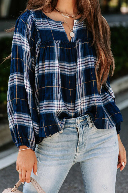 Weekend Moments Plaid Long Sleeve Top - 4 Colors