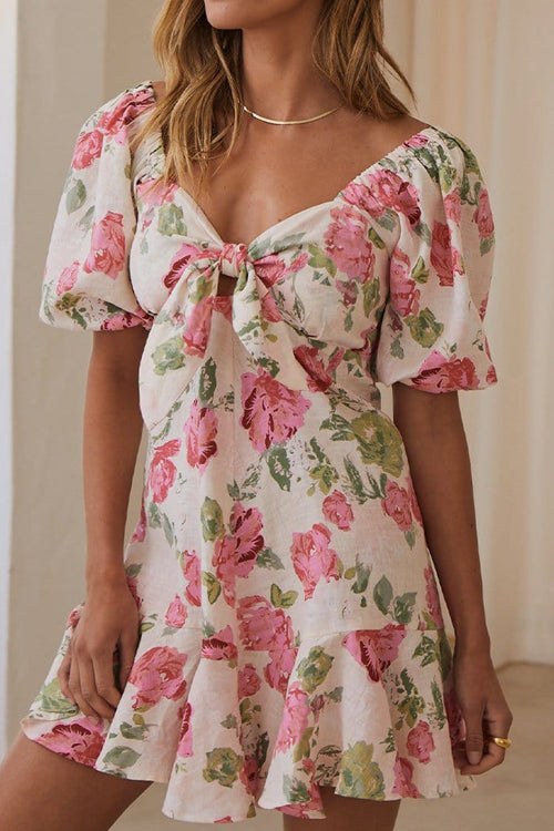 rose print mini dress Vila Dress 'VIEMSA' female beige floral size 42