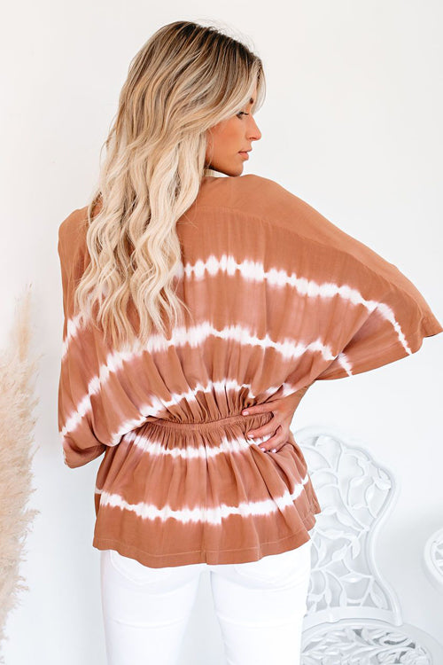 Heart To Heart Tie-Dye V-Neck Top