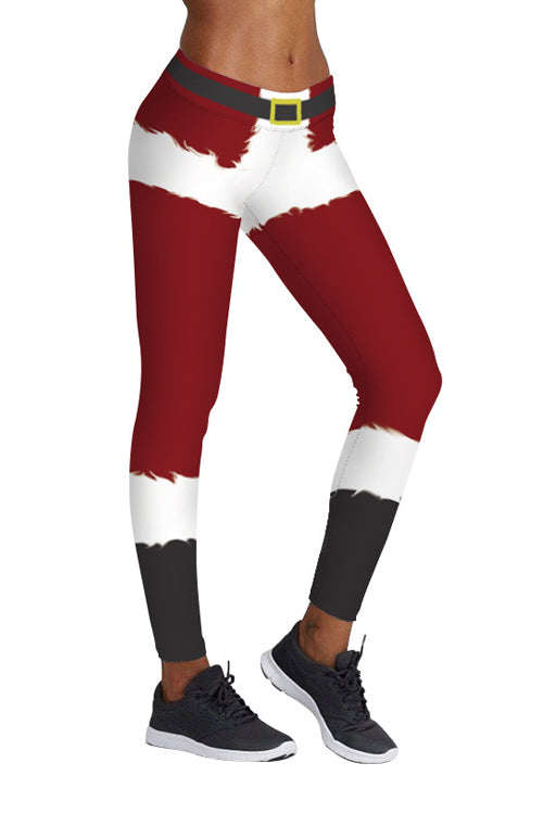 Christmas Santa Print Sports Pants