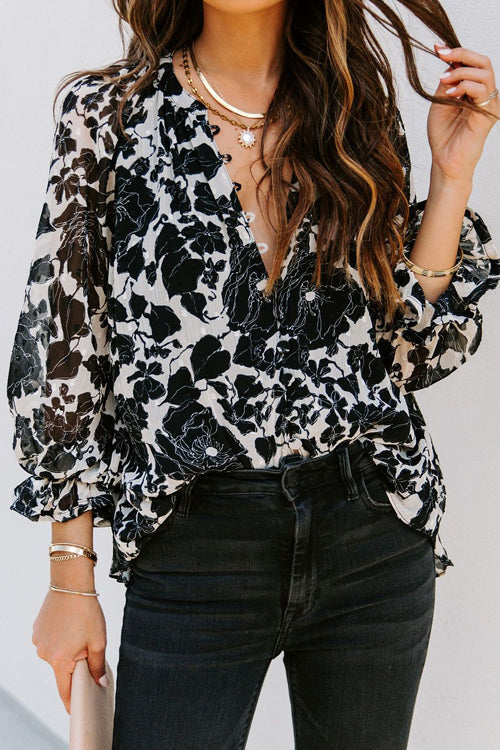 Dreamy Days Button Up Printed Top - 2 Colors