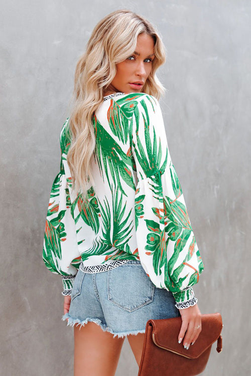 Stay Stunning Printed Smocked Top