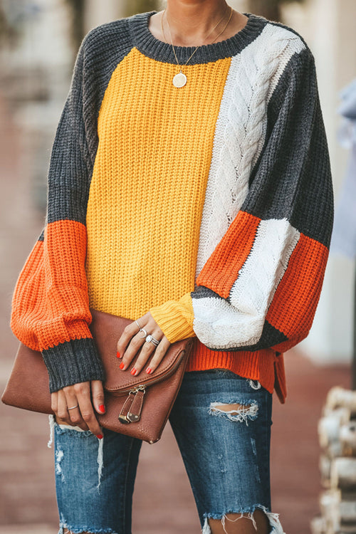 Slow Motion OL Long Sleeve Knit Sweater