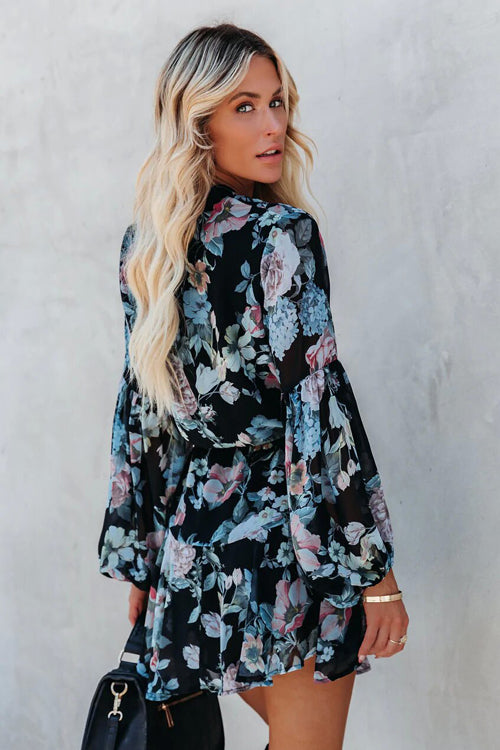 Love Of Romance Floral Print Ruffle Mini Dress - 5 Colors