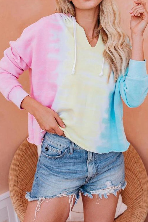 Carefree Lifestyle Tie-Dye Hoodie Top - 3 Colors