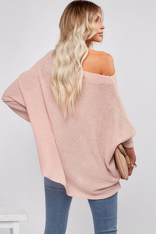 Just Imagine Oversized Long Sleeve Knit Sweater - 2 Colors