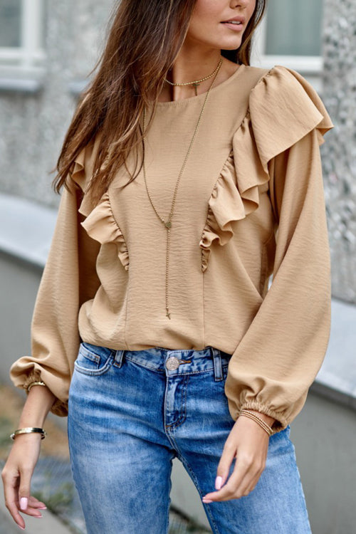 Focus On You Ruffled Long Sleeve Shirt - 3 Colors