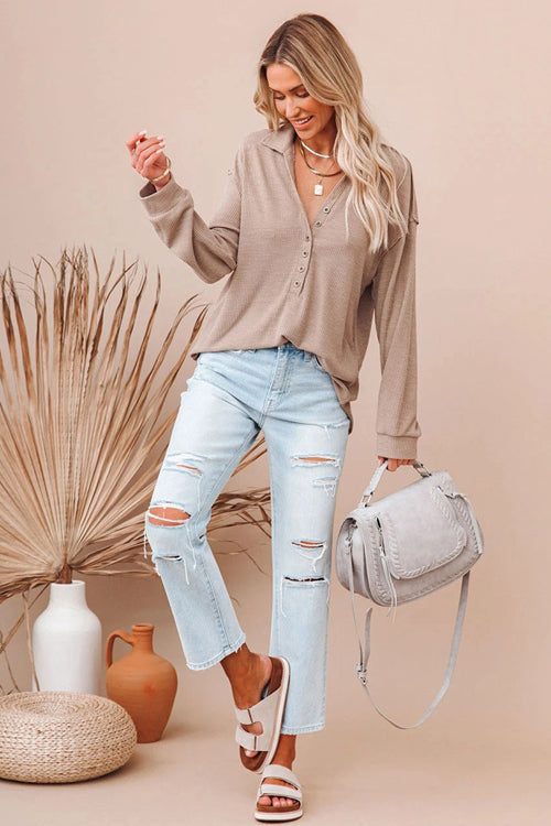 Less Is More Button Up Knit Top - 2 Colors