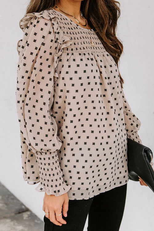 Keeping It Cute Dot Print Long Sleeve Top