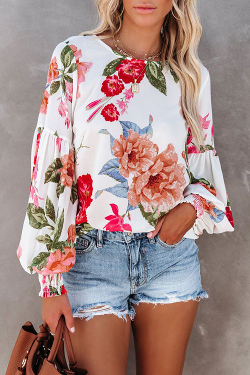 Sweetest Blooms Floral Printed Smocked Top