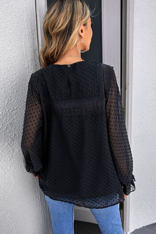 Always Amazing Swiss Dot Lace Top - 6 Colors