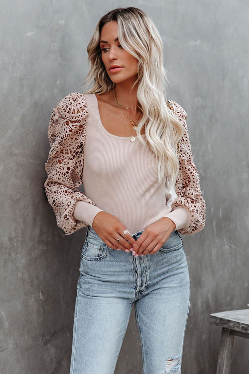 Just Vibing Hollow-Out Long Sleeve Knit Top - 2 Colors