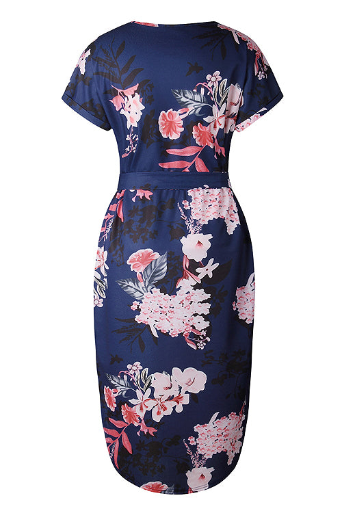 Split-neck Floral Print Midi Dress - 3 Colors – Beetsweeti