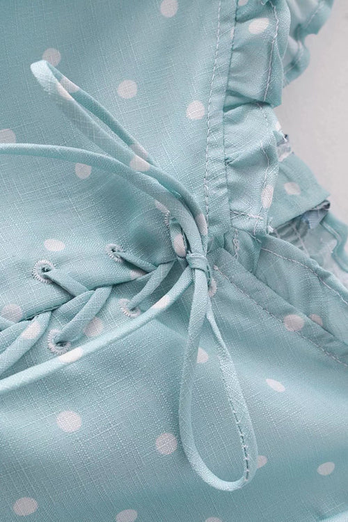 Puff Sleeve Tied School Mini Dress - 2 Colors