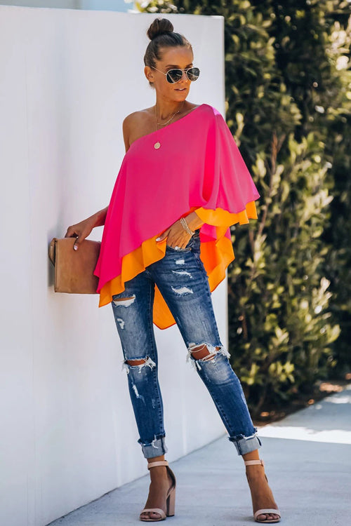 Feel Likes Summer Half Shoulder Layered Top