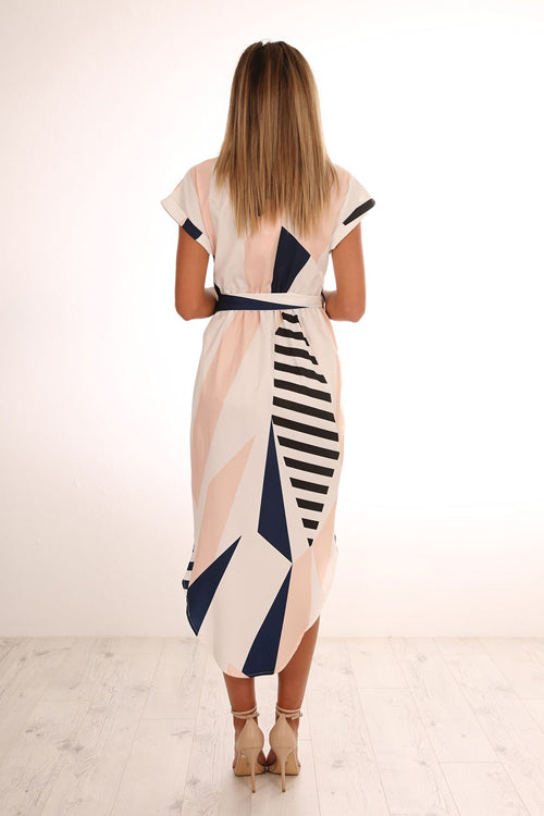 Geometric Print Midi Dress