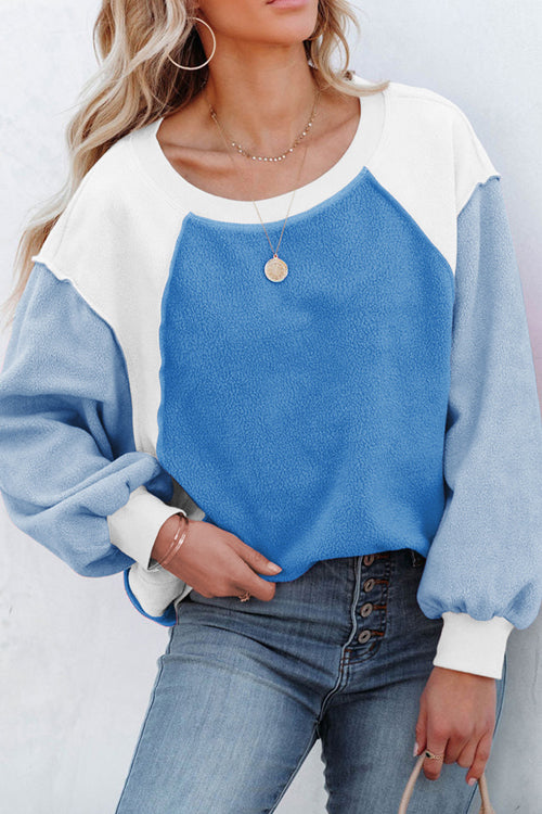 Feeling Fab Teddy Color Block Pullover - 5 Colors