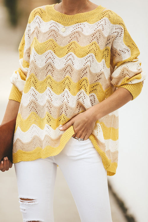 You Are My Sunshine Bright Yellow Stripe Sweater