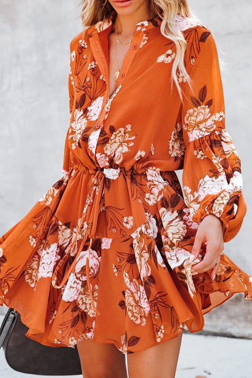 Love Of Romance Floral Print Ruffle Mini Dress - 5 Colors