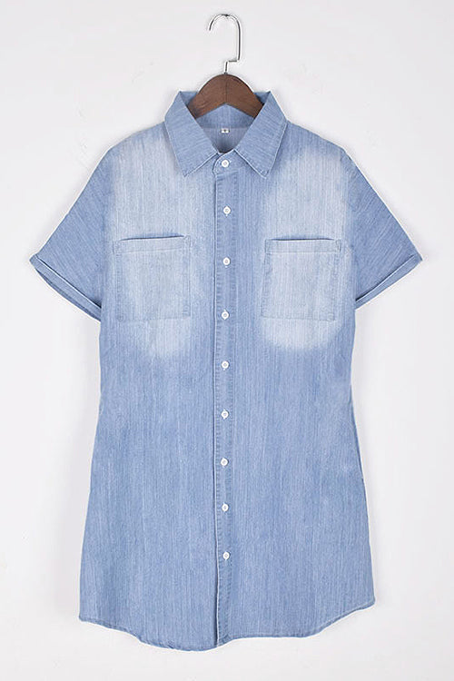 Forever and Always Denim Shirt Mini Dress