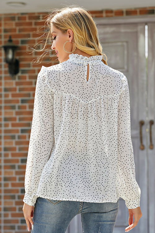 Rules Of Romance Ruffled Dot Top - 2 Colors