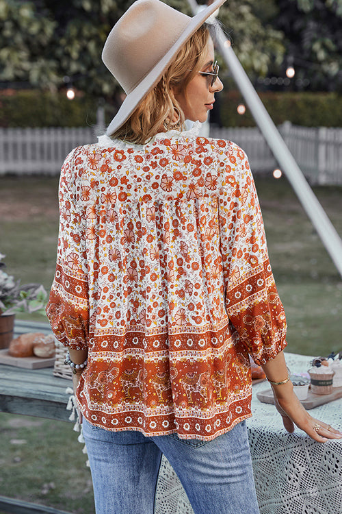 In The Summer Lace Boho Print Top - 3 Colors