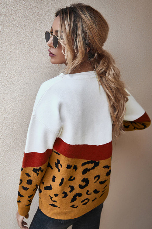 Going For Cozy Leopard Long Sleeve Sweater - 3 Colors